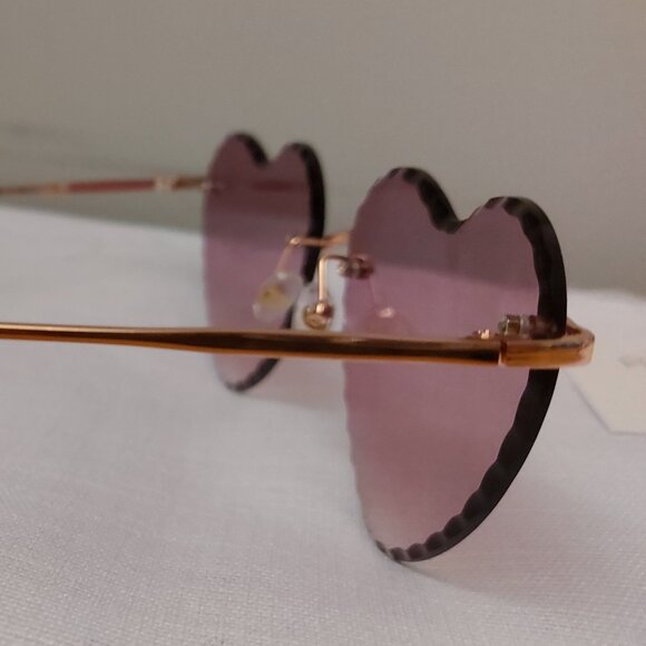 Foster Grant Pink Rimless Heart Shaped Fun Sunglasses CAT 2 AH0124 Modern Cute - Picture 9 of 9